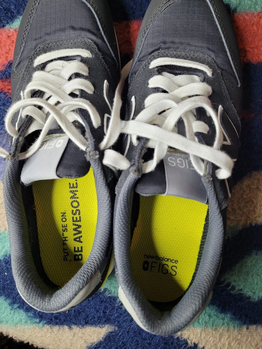 FIGS New Balance 996 Shoes Sneakers Womens Sz 9 Black/Yellow WL996FG2